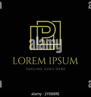 Einfacher minimalistischer eleganter Luxus Anfangsbuchstabe P Symbol Illustration Design Vektor Stock Vektor
