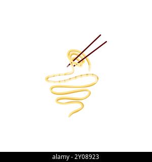 Abbildung: Nudeln mit Stäbchen-Symbol Stock Vektor