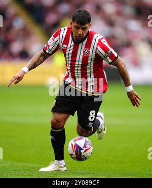 Gustavo Hamer von Sheffield United während des Sky Bet Championship Matches in der Bramall Lane, Sheffield Bilddatum: Sonntag, 1. September 2024. Stockfoto