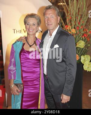 Der ehemalige Fußballtorhüter Andreas Koepke und seine Frau Birgit beim 7. GRK Golf Charity Masters 2014 in Leipzig Stockfoto