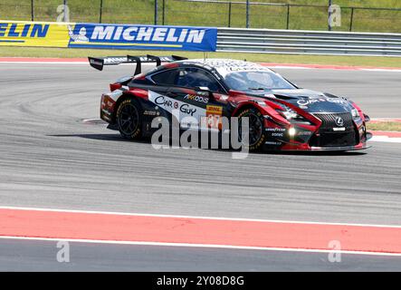 Austin, USA. 31. August 2024. Akkodis ASP Team (87) während des Qualifying-Rennens in Lone Star Le Mans am 31. August 2024 auf dem Circuit of the Americas. Der Lone Star Le Mans kehrt zum ersten Mal seit 2020 nach Austin, TX, zurück. (Foto: Stephanie Tacy/SIPA USA) Credit: SIPA USA/Alamy Live News Stockfoto