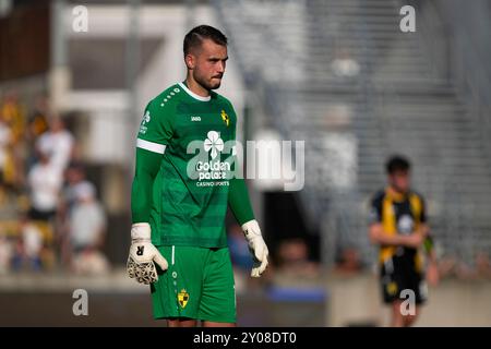 Lier, Belgien. September 2024. Lierses Torhüter Jarno de Smet wurde nach einem Fußballspiel zwischen K Lierse SK und KMSK Deinze in Lier am dritten Tag der zweiten Liga der Challenger Pro League 2024-2025 1B der belgischen Meisterschaft am Sonntag, dem 1. September 2024, in Lier dargestellt. BELGA FOTO KRISTOF VAN ACCOM Credit: Belga News Agency/Alamy Live News Stockfoto