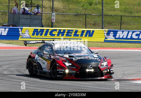 Austin, USA. 31. August 2024. Akkodis ASP Team (87) während des Qualifying-Rennens in Lone Star Le Mans am 31. August 2024 auf dem Circuit of the Americas. Der Lone Star Le Mans kehrt zum ersten Mal seit 2020 nach Austin, TX, zurück. (Foto: Stephanie Tacy/SIPA USA) Credit: SIPA USA/Alamy Live News Stockfoto