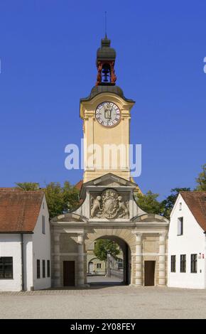 Europa, Deutschland, Bayern, Donau, Ingolstadt, neues Schloss, Blick auf den barocken Glockenturm, Bayerisches Armeemuseum, Ingolstadt, Bayern, Deutschland, Europa Stockfoto