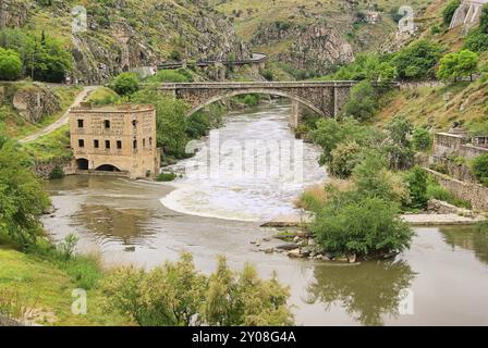 Toledo Puente Nuevo de Alcantara 04 Stockfoto