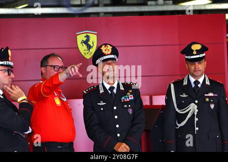 Monza, Italien. September 2024. Rennatmosphäre – Ferrari. Formel-1-Weltmeisterschaft, Rd 16, großer Preis von Italien, Sonntag, 1. September 2024. Monza Italien. Quelle: James Moy/Alamy Live News Stockfoto