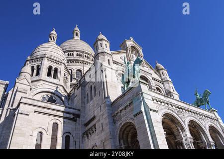Blick auf die Basilika Sacre-Coeur in Paris, Frankreich, Europa Stockfoto