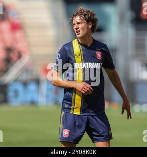 Utrecht, Niederlande. September 2024. UTRECHT, NIEDERLANDE - 1. SEPTEMBER: Sam Lammers vom FC Twente sieht niedergeschlagen aus, nachdem er eine Chance beim niederländischen Eredivisie-Spiel zwischen dem FC Utrecht und dem FC Twente im Stadion Galgenwaard am 1. September 2024 in Utrecht, Niederlande, verpasst hatte. (Foto: Ben Gal/Orange Pictures) Credit: dpa/Alamy Live News Stockfoto