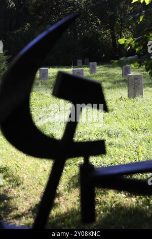 Sowjetischer Militärfriedhof in Weimar (Park an der ILM) Stockfoto