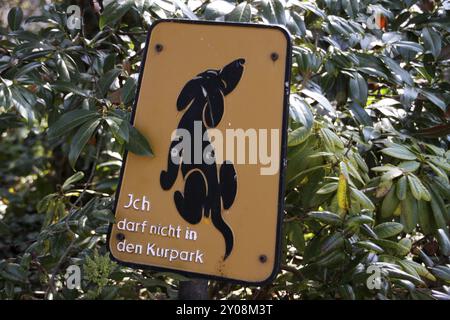 Keine Hunde in Bad Meinberg unterschreiben Stockfoto