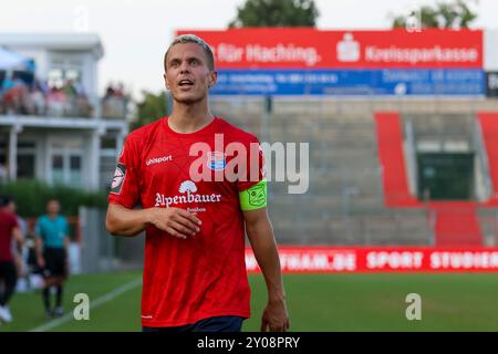 Sebastian Maier (SpVgg Unterhaching, 10), SpVgg Unterhaching vs. Rot-Weiss Essen, Fussball, 3. Liga, 4. Spieltag, Saison 24/25, 01.09.2024, DFL-VORSCHRIFTEN VERBIETEN JEDE VERWENDUNG VON FOTOGRAFIEN ALS BILDSEQUENZEN, Foto: Eibner-Pressefoto/Jenni Maul Stockfoto