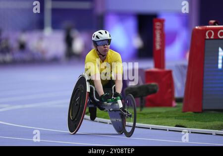 Stade de France, Paris, Frankreich. September 2024. Angela Ballard aus Australien in Aktion im 800-m-T53-Finale der Frauen während der Paralympischen Spiele 2024 in Paris, Frankreich. Ulrik Pedersen/CSM/Alamy Live News Stockfoto