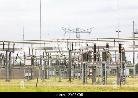 European Distribution Station für den Transport der elektrischen Energie Stockfoto