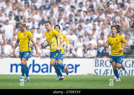 Kopenhagen, Dänemark. September 2024. Jacob Rasmussen (4) von Broendby IF beim 3F Superliga-Spiel zwischen dem FC Kopenhagen und Broendby IF in Parken in Kopenhagen. Quelle: Gonzales Photo/Alamy Live News Stockfoto