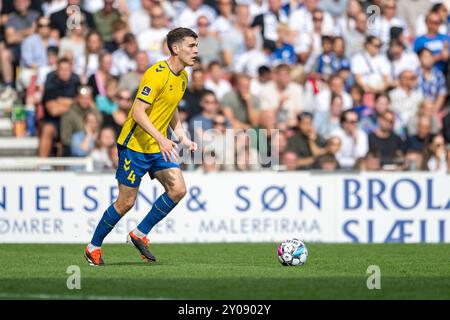 Kopenhagen, Dänemark. September 2024. Jacob Rasmussen (4) von Broendby IF beim 3F Superliga-Spiel zwischen dem FC Kopenhagen und Broendby IF in Parken in Kopenhagen. Quelle: Gonzales Photo/Alamy Live News Stockfoto