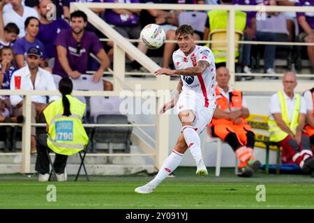 Florenz, Italien. September 2024. Daniel Maldini von AC Monza während des Serie A Enilive Spiels zwischen ACF Fiorentina und AC Monza im Stadio Artemio Franchi am 1. September 2024 in Florenz. Quelle: Giuseppe Maffia/Alamy Live News Stockfoto