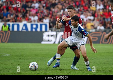 Genua, Italien. September 2024. Genua Vitinha kämpft um den Ball während des Fußballspiels der Serie A zwischen Genua und Hellas Verona im Luigi Ferraris Stadion in Genua, Italien - Samstag, den 01. September 2024. Sport - Fußball . (Foto: Tano Pecoraro/Lapresse) Credit: LaPresse/Alamy Live News Stockfoto