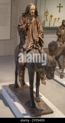 Palmenesel, Holzfigur um 1520, Diözesanmuseum, Rottenburg, Baden-Württemberg, Deutschland, Europa Stockfoto