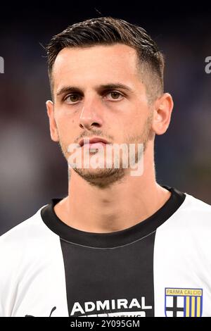 Neapel, Italien. 31. August 2024. Emanuele Valeri von Parma Calcio während des Spiels der Serie A zwischen dem SSC Napoli und Parma Calcio im Stadio Diego Armando Maradona Neapel Italien am 31. August 2024. Franco Romano/Alamy Live News Stockfoto