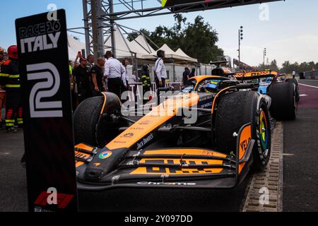 Monza, Italie. September 2024. PIASTRI Oscar (aus), McLaren F1 Team MCL38, Porträt während der Formel 1 Pirelli Gran Premio d'Italia 2024, Grand Prix 2024 von Italien, 16. Runde der Formel-1-Weltmeisterschaft 2024 vom 30. August bis 1. September 2024 auf dem Autodromo Nazionale Monza in Monza, Italien - Foto Florent Gooden/DPPI Credit: DPPI Media/Alamy Live News Stockfoto