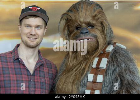 STUTTGART, 30. Juni 2018: Joonas Suotamo (Chewbacca, Star Wars) auf der Comic Con Germany Stuttgart, einer zweitägigen Fankonvention Stockfoto
