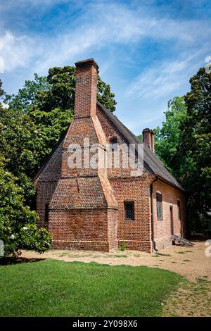 Das 1719 erbaute Adam Thoroughgood House aus der Kolonialzeit steht im National Register of Historic Places in Virginia Beach. Stockfoto