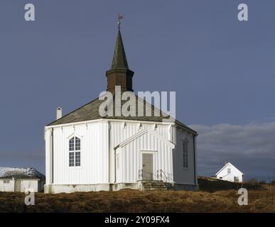 Kirche in Dverberg auf Andoya Stockfoto