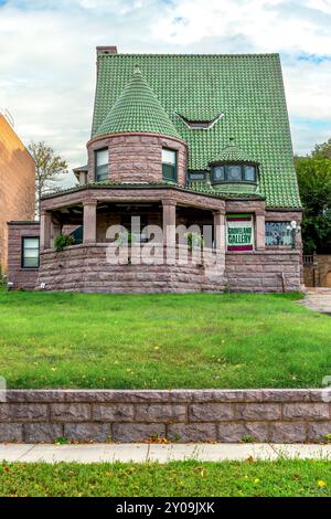 Die Groveland Gallery in Minneapolis, Minnesota, wurde 1973 gegründet. Die Kunstgalerie befindet sich im historischen Frank B. Long House, das 1894 erbaut wurde. Stockfoto