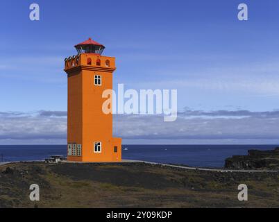 Skalasnagi Leuchtturm auf der Halbinsel Snaefellsnes in Island Stockfoto