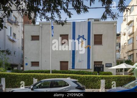 Tel Aviv, Israel - 4. Juli 2024: Das Wohnhaus von David Ben Gurion, dem ersten israelischen Premierminister. Stockfoto