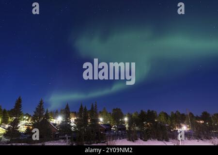 Nordlichter (Auroa borealis), Gaellivare, Norrbotten, Lappland, Schweden, April 2014, Europa Stockfoto