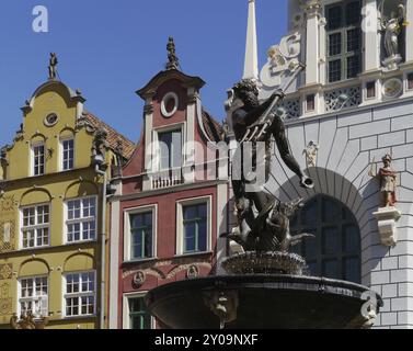 Neptunbrunnen in Danzig Stockfoto