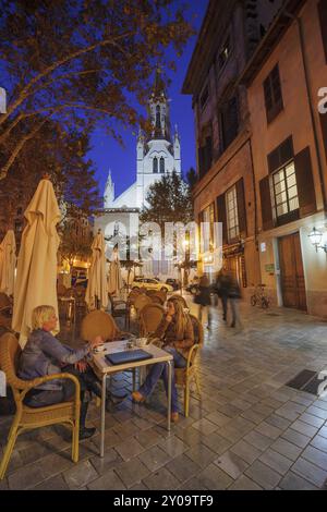 Iglesia gotica de Santa Eulalia, Siglos XIV-XIX, plaza de Santa Eularia, Mallorca, Islas Baleares, Espana Stockfoto