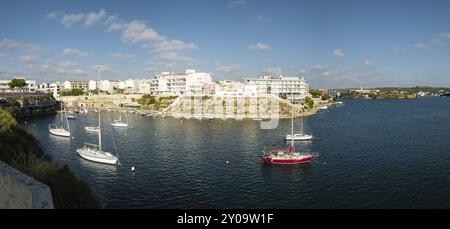 Cales Fonts, es Castell, Hafen von Mahon, Menorca, Balearen, Spanien, Europa Stockfoto