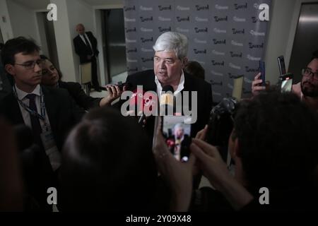 Sao Paulo, Brasilien. September 2024. SP - SAO PAULO - 09/01/2024 - SAO PAULO, WAHLDEBATTE, TV GAZETA - Jose Luiz Datena (PSDB) bei seiner Ankunft bei der von TV Gazeta am Sonntagabend (01) geförderten Debatte. Foto: Suamy Beydoun/AGIF Credit: AGIF/Alamy Live News Stockfoto