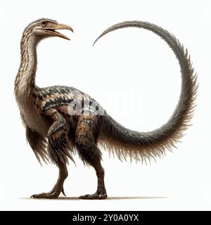 Gallimimus- der vogelartige Dinosaurier der Spätkreide. Stock Vektor