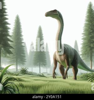 Gallimimus- Ein genauerer Blick auf den schnellsten Dinosaurier. Stock Vektor
