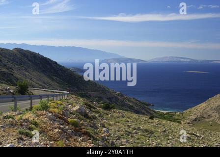 Stara Baska Coastal Road, Stara Baska Coastal Road Stockfoto