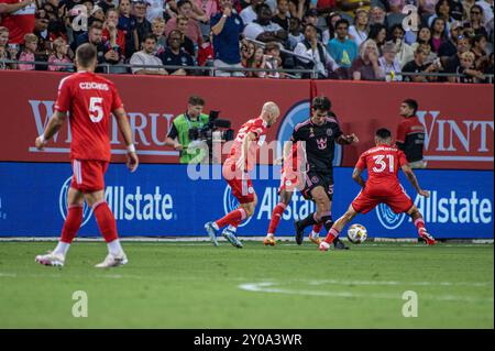 08-31-2024 MLS Chicago Fire FC gegen Inter Miami CF Spiel Soldier Field, Chicago Stockfoto