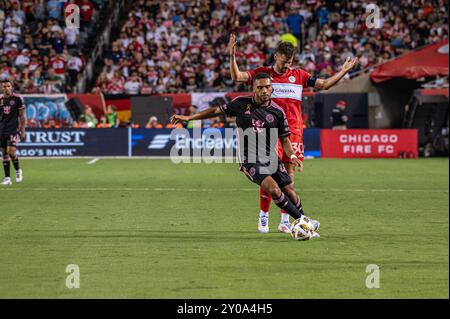 08-31-2024 MLS Chicago Fire FC gegen Inter Miami CF Spiel Soldier Field, Chicago Stockfoto