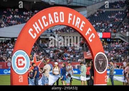 08-31-2024 MLS Chicago Fire FC gegen Inter Miami CF Spiel Soldier Field, Chicago Stockfoto