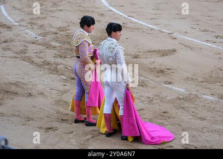 Stierkämpfer Ruben Pinar während des Stierkampfes von Corrida de Toros auf der Plaza de las Ventas in Madrid, 1. September 2024 Spanien Stockfoto