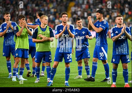 Comos Sergi Roberto begrüßt die Fans am Ende des Spiels während Udinese Calcio vs Como 1907, italienischer Fußball Serie A Spiel in Udine, Italien, 01. September 2024 Stockfoto