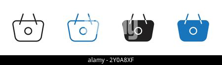 Korb-Symbol lineares Vektorgrafik-Zeichen oder Symbolsatz für Web-App-ui Stock Vektor