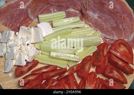 Mezze Platte mit mediterranen Stil Essen Stockfoto