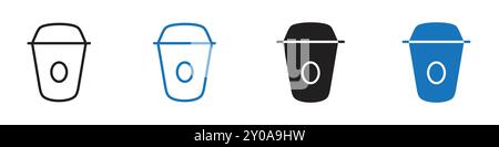 Kaffeesymbol lineares Vektorgrafikzeichen oder Symbolsatz für Web-App-ui Stock Vektor