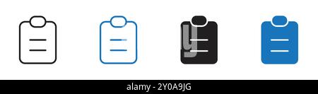 Symbol der Zwischenablage lineares Vektorgrafik oder Symbolsatz für die Web-App-benutzeroberfläche Stock Vektor