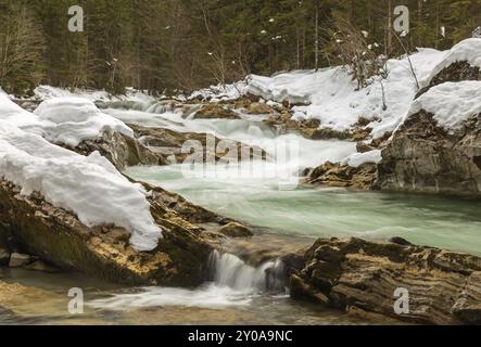 Im Winter am Rissbach Stockfoto