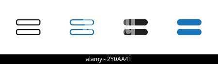 Gleiches Symbol lineares Vektorgrafikzeichen oder Symbolsatz für Web-App-ui Stock Vektor