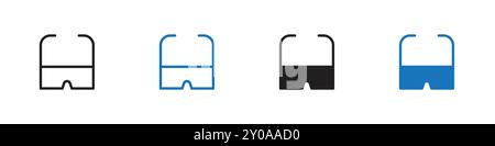 Brillensymbol Linearvektorgrafik Zeichen oder Symbolsatz für Web-App-ui Stock Vektor